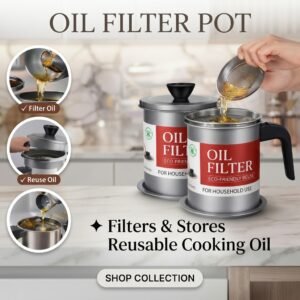 Smart Oil Filter Pot 1.4L | Stainless Steel & Durable